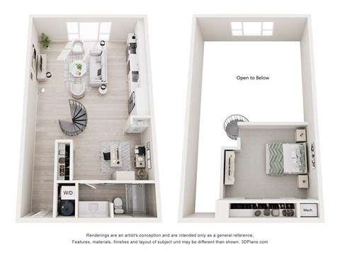 Floor plan for studio, 1 bath, 1025 sqft